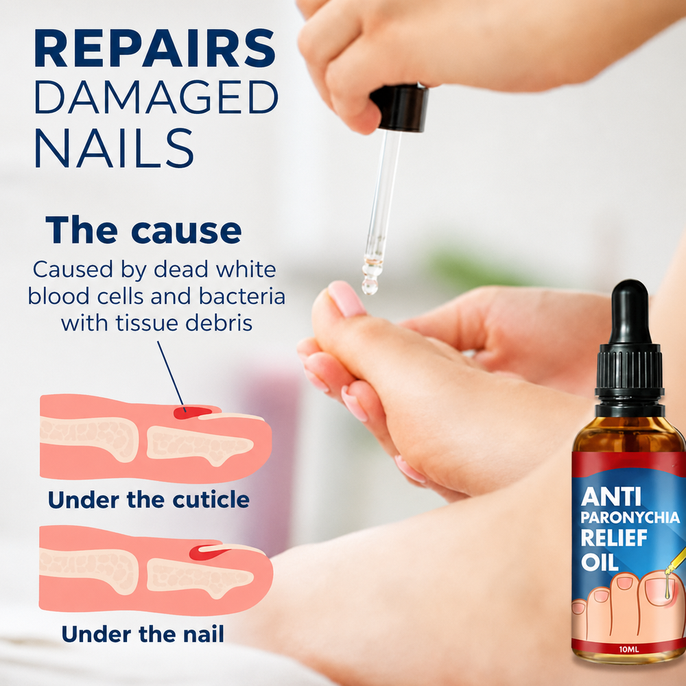 Eine Hand trägt Nagelreparatur-Serum auf brüchige Nägel auf. Fördert Nagelstärkung & gesunde Fingernägel.