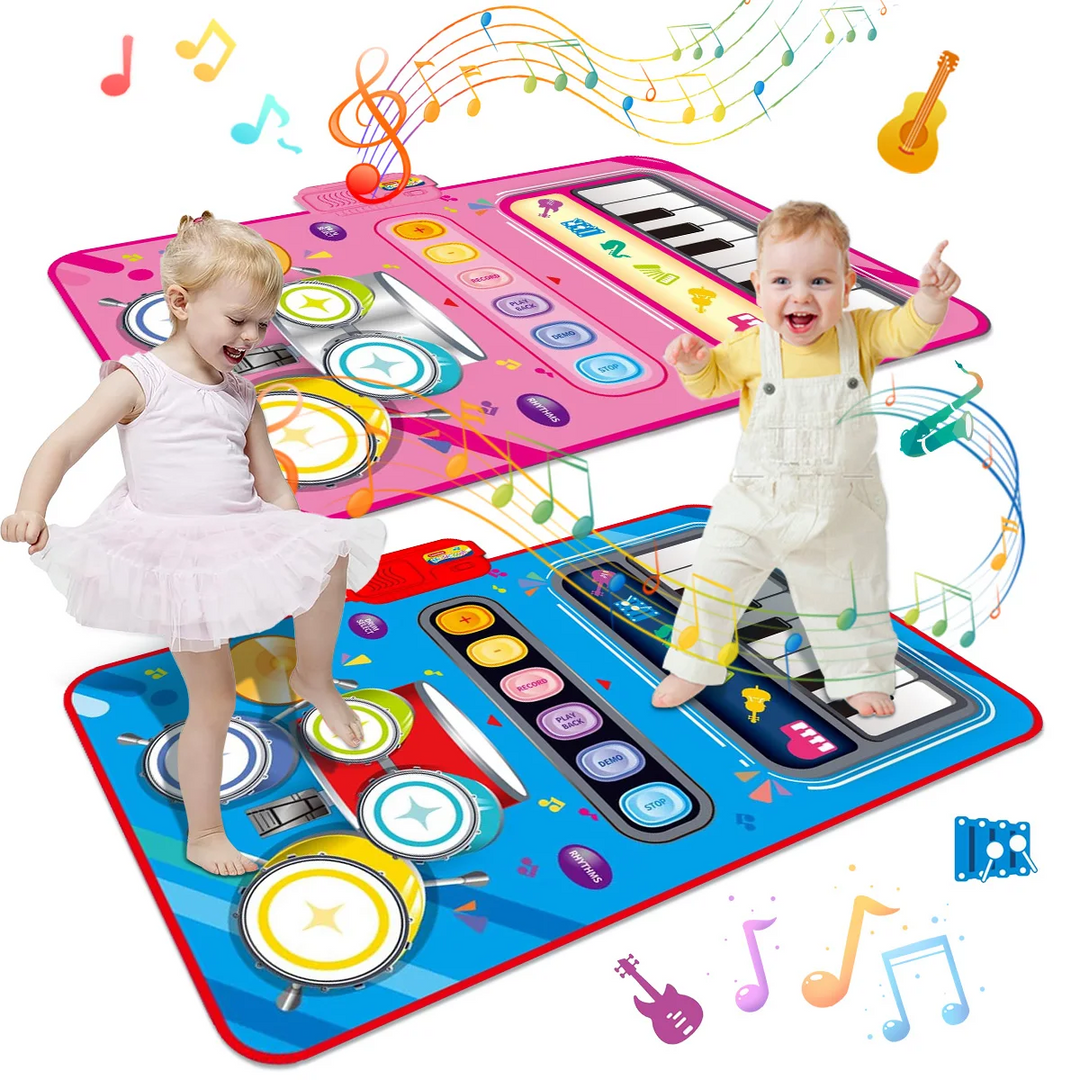 Interaktive MelodyPlay Musik-Spielmatte für Kinder, fördert Motorik & Kreativität mit Klavier & Schlagzeug Sounds.