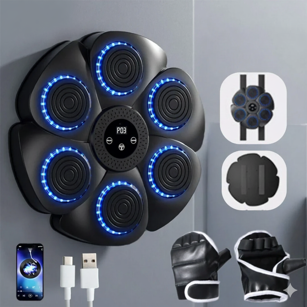 Interaktive Trainingswand für smartes Heimtraining, ideal für Fitness, Boxen und Koordination mit LED-Anzeige.