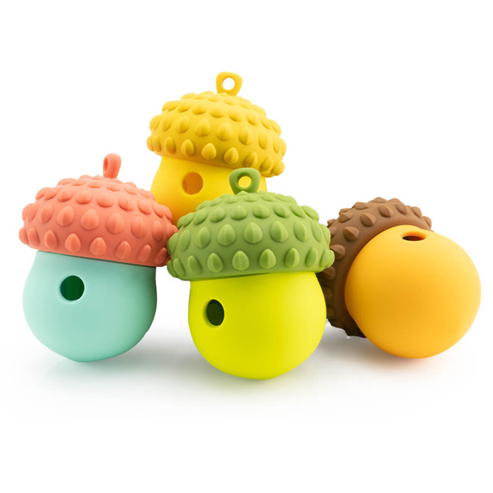 Interaktives Hundespielzeug aus Silikon: Tannenzapfen-Futterspender fördert Kauen & geistige Anregung.