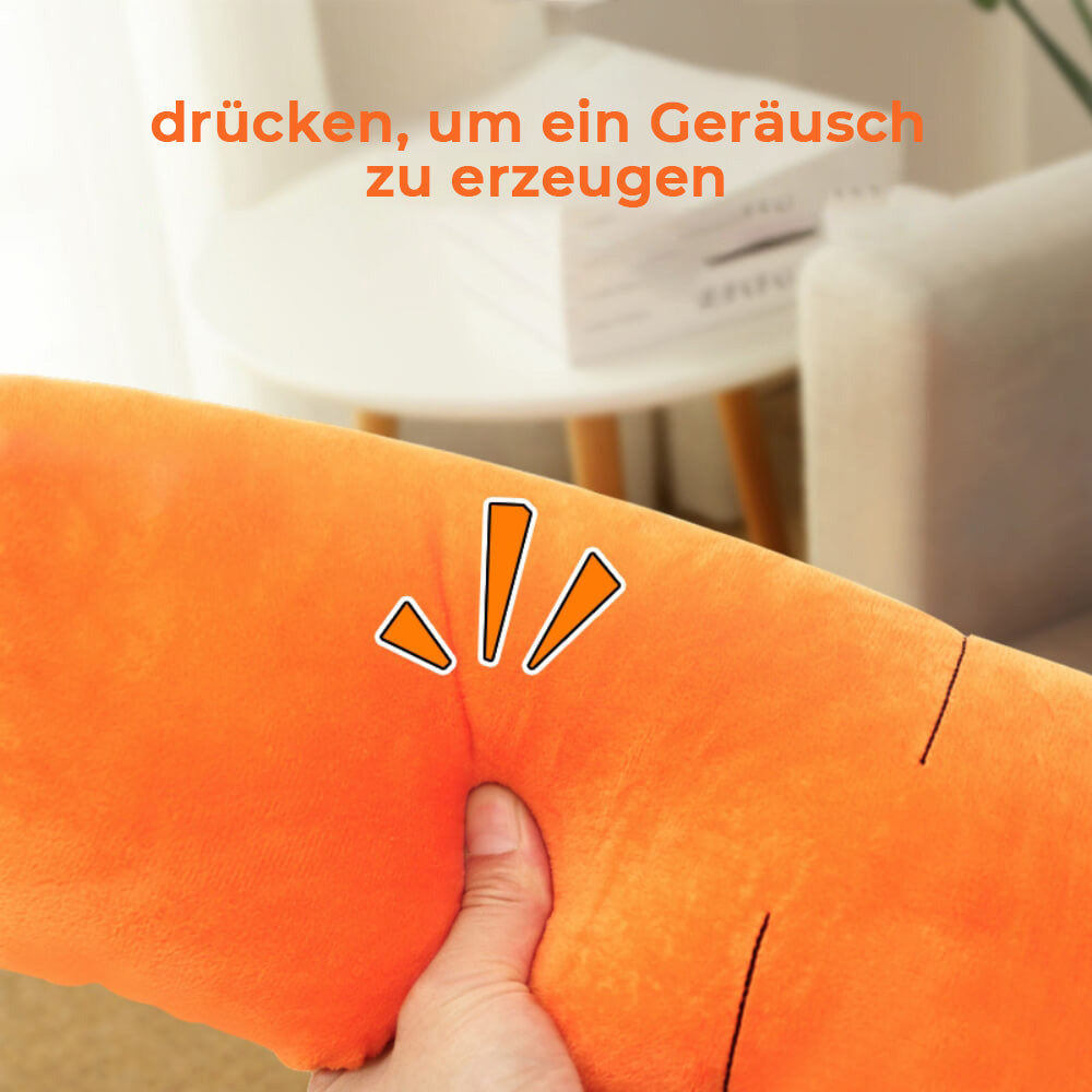 Engagierendes Quietsch-Hundespielzeug Karotte; weiches Plüschtier für interaktiven Spielspaß und Beschäftigung.