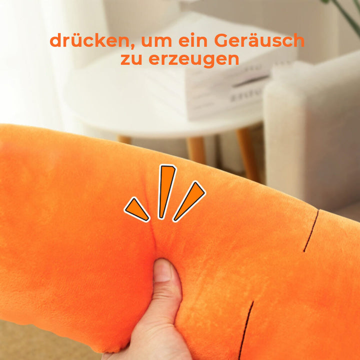 Engagierendes Quietsch-Hundespielzeug Karotte; weiches Plüschtier für interaktiven Spielspaß und Beschäftigung.