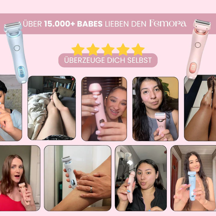 USB-aufladbarer Elektrorasierer für Damen, ideal für Intimrasur und Körperpflege.