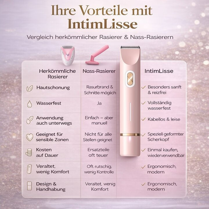 Präziser elektrischer Damenrasierer für die Bikinizone. Sanfte und effektive Haarentfernung für glatte Haut.