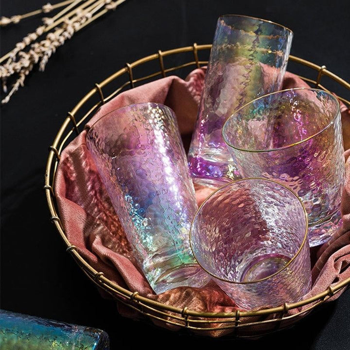 Exklusive irisierende Highballgläser, perfekte Trinkgläser für Longdrinks, Wasser und Säfte.