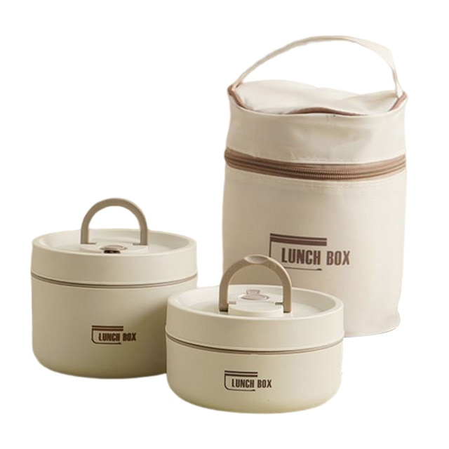 Thermobox-Set für warme & kalte Speisen. Isolierte Lunchbox aus Edelstahl & Tragetasche.