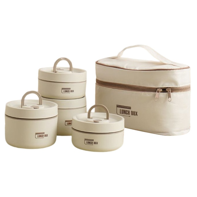 Auslaufsichere isolierte Lunchbox mit Tragetasche für ein sorgenfreies Mittagessen.
