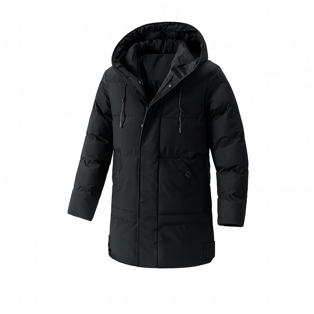 Wetterfester, warmer Herren Parka mit Kapuze. Ideale Outdoor-Jacke für den Winter, bietet Schutz und Komfort.
