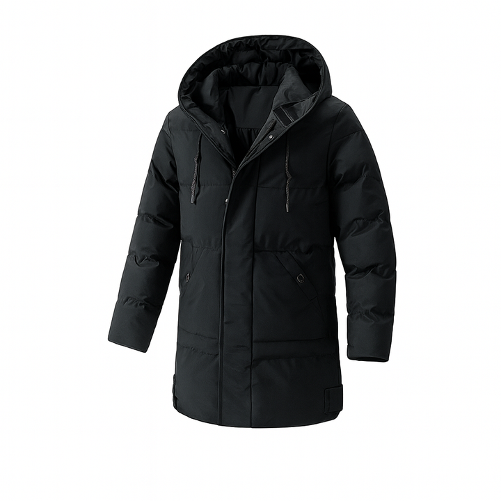 Wetterfester, warmer Herren Parka mit Kapuze. Ideale Outdoor-Jacke für den Winter, bietet Schutz und Komfort.