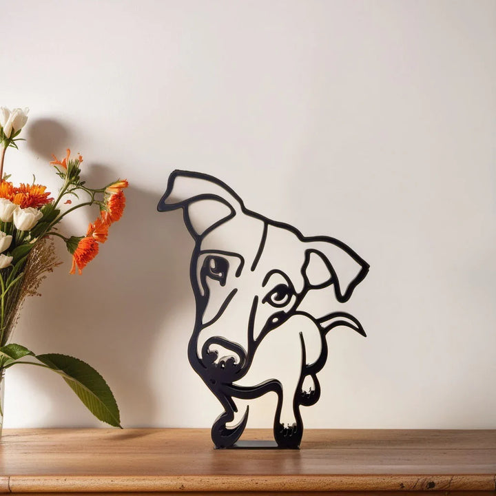 Abstrakte Hundefigur, minimalistische Skulptur, moderne Dekoration, ideales Geschenk.