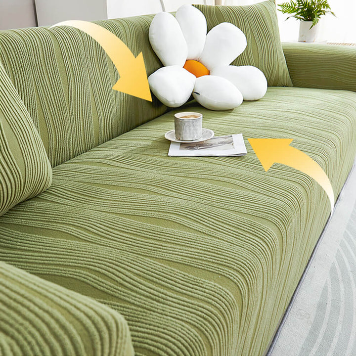 Vollbezug Jacquard Sofaschutz, kratzfest & waschbar. Schützt Möbel effektiv vor Haustieren und Abnutzung.