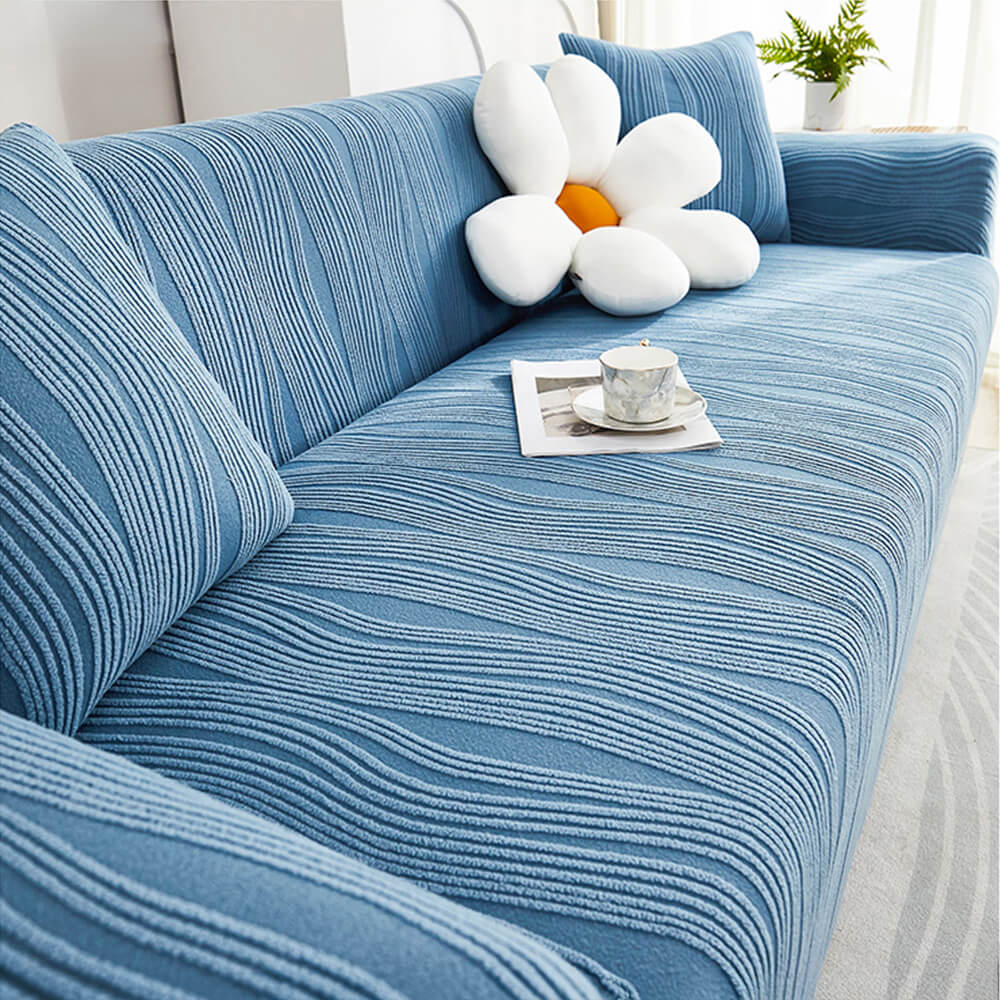 Stilvoller Jacquard Sofabezug, elastisch & robust. Bietet langlebigen Schutz für Wohnzimmer-Möbel vor Haustieren.
