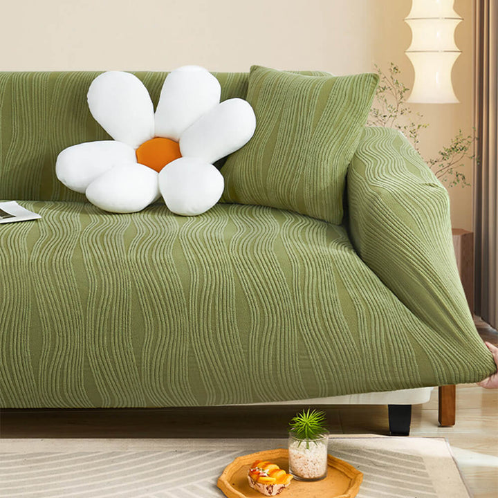 Moderner Jacquard Sofabezug, stretch & elastisch. Ideal als Möbelschutz im Wohnzimmer, haustierfreundlich.