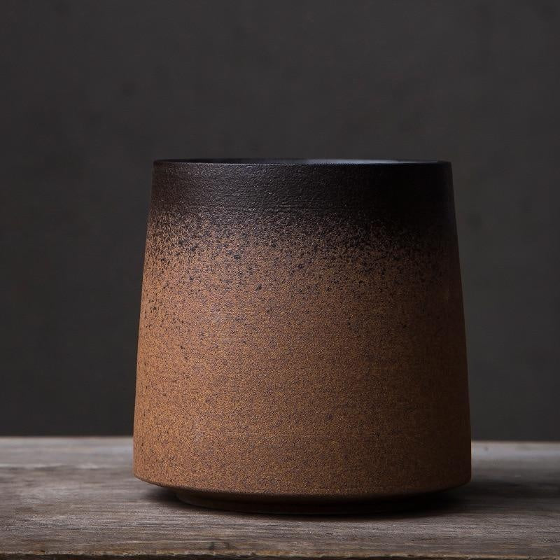 Japanische Keramiktasse, Retro-Stil, mit einzigartigem Farbverlauf. Ideal als Kaffee- oder Teebecher.