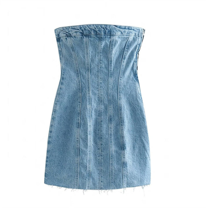 Trägerloses Minikleid für Damen XS, S, M, L. Luftiges Sommerkleid, ideal für heiße Tage & den Strand.