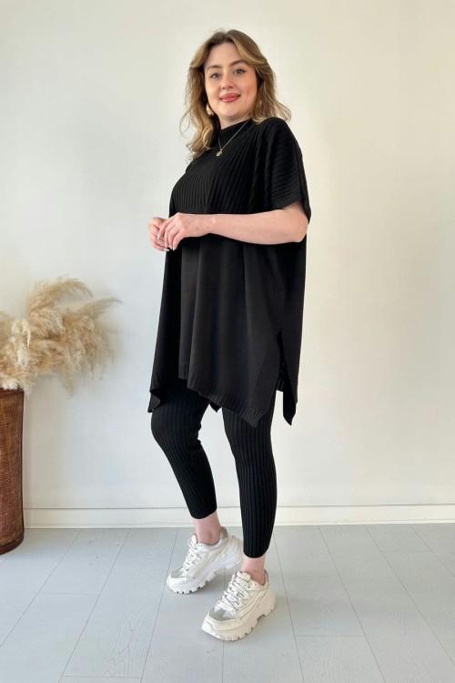 Damen Freizeit Strickset: Entspannter Strick-Zweiteiler, bequem und modisch, perfekt für Zuhause oder unterwegs.