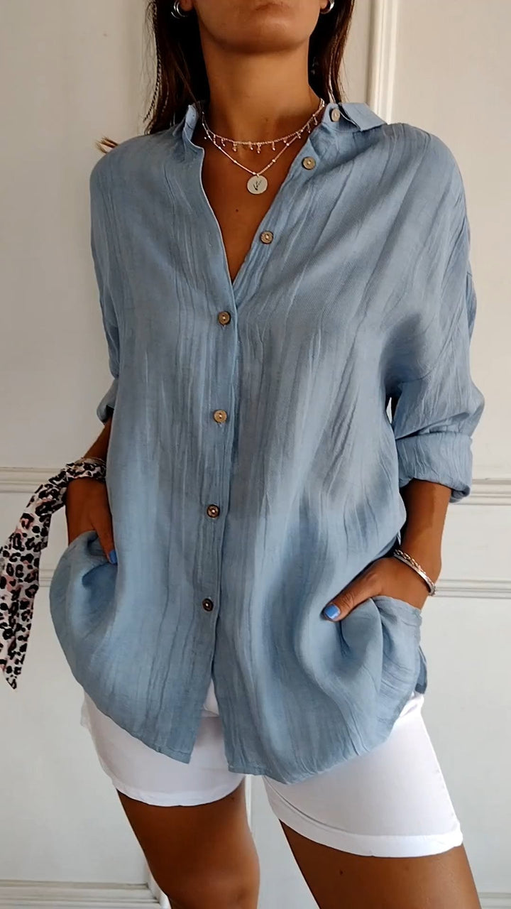 Stilvolle weiße Damen Business Bluse, klassisch, elegant & bequem, perfekt kombinierbar für Büro oder einen Freizeit-Look.