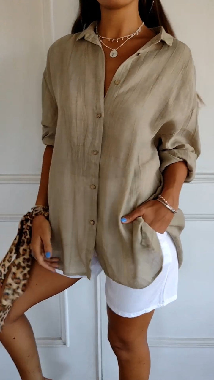 Vielseitig kombinierbare Damen Business Bluse, elegant & klassisch, Langarm, ideal für Büro, Freizeit und schicke Anlässe.