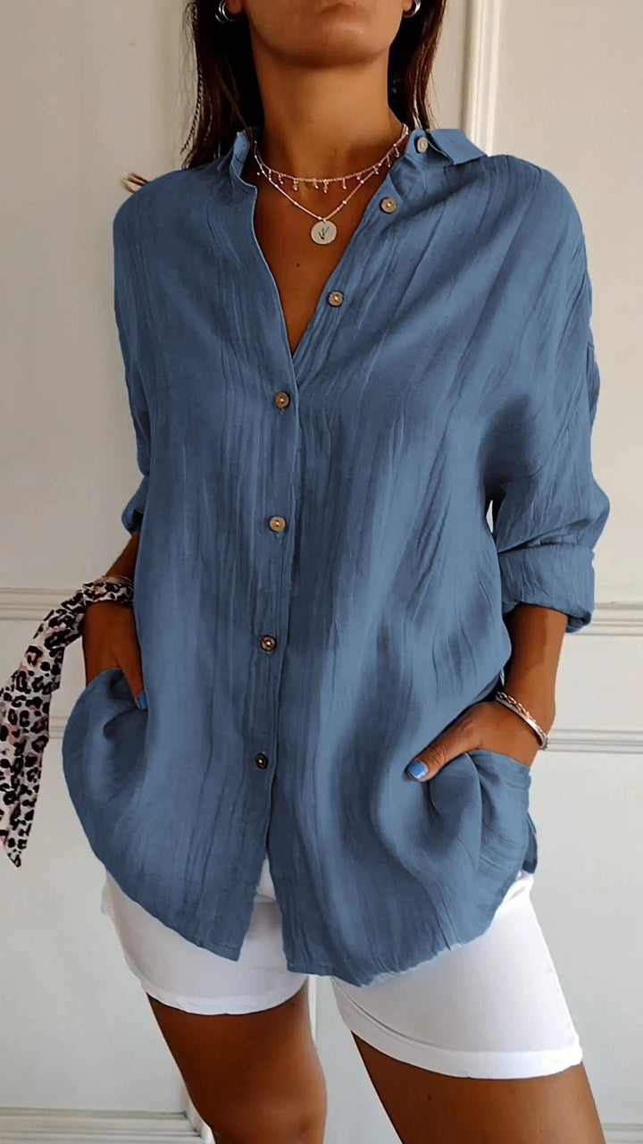 Ordentlich gefaltete, pflegeleichte Damen Business Bluse, elegant, klassisch & bequem, Oberteil für Büro & Freizeit (S-5XL).