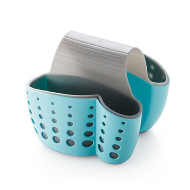Multifunktionaler Küchen-Organizer Caddy für Doppelspüle. Perfekter Schwammhalter und Abflusshalter für Reinigungshilfen.
