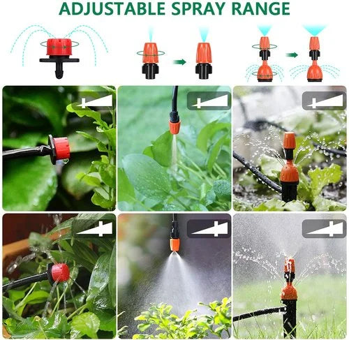 Komplettes Bewässerungssystem für Außenbereiche, automatische Kühlung und Tropfbewässerung für Garten & Terrasse.