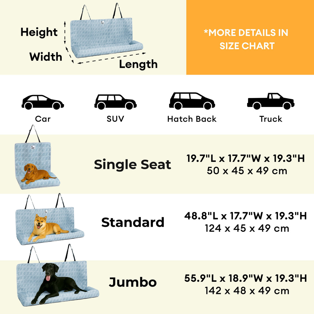 Multifunktionales Hundeautositzbett, kühlend, waschbar, sicheres Reisebett für Hunde.