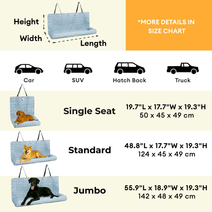 Multifunktionales Hundeautositzbett, kühlend, waschbar, sicheres Reisebett für Hunde.