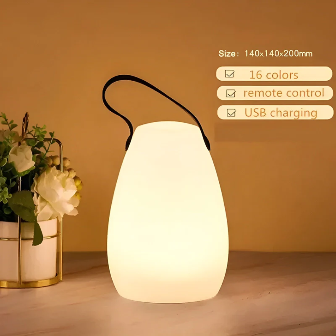 Moderne LED Dekoleuchte, kabellos & wasserfest, mit Farbwechsel für individuelle Innen- & Außenbeleuchtung.