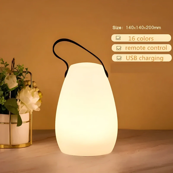 Moderne LED Dekoleuchte, kabellos & wasserfest, mit Farbwechsel für individuelle Innen- & Außenbeleuchtung.