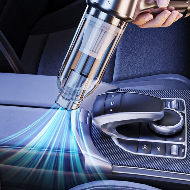 Kraftvoller kabelloser Autostaubsauger mit Gebläsefunktion, USB-aufladbar für flexible Autoreinigung.