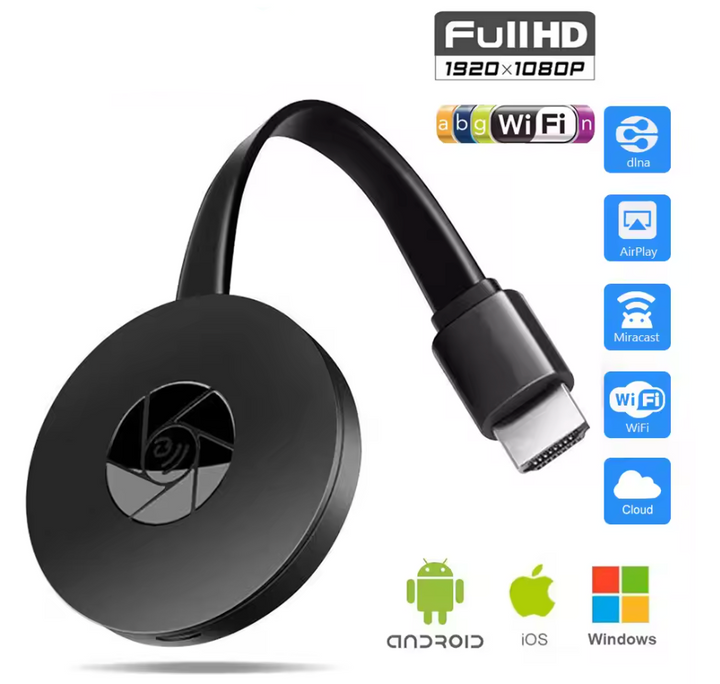 Kabelloser HDMI WiFi Display Adapter für Full HD 1080P Streaming, kompatibel mit Miracast, Airplay, DLNA.