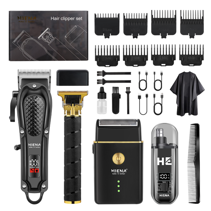 Kabelloser Herren Präzisions-Trimmer mit LED-Display. Ideal für Bart- & Haarschnitte, Edelstahlklingen für Grooming.