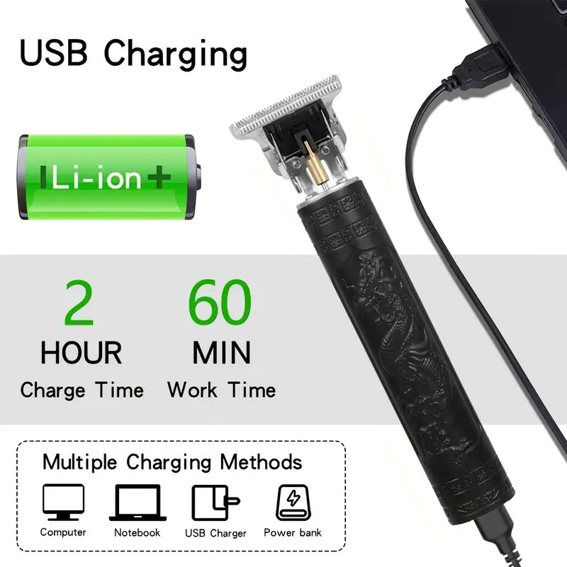 Herren Präzisions-Trimmer kabellos. USB-Ladefunktion für unterwegs. Bartschneider mit langlebigem Akku.