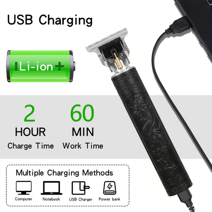Herren Präzisions-Trimmer kabellos. USB-Ladefunktion für unterwegs. Bartschneider mit langlebigem Akku.