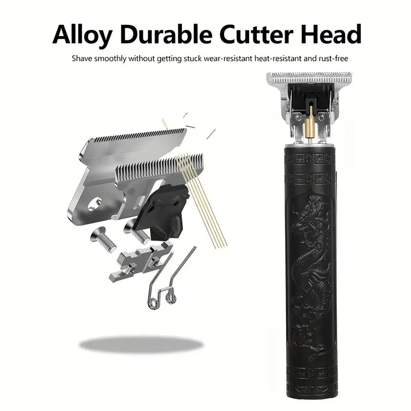 Reisefreundlicher, kabelloser Herren-Trimmer mit LED-Display. Perfekt für präzise Bart- & Haarschnitte auf Reisen.