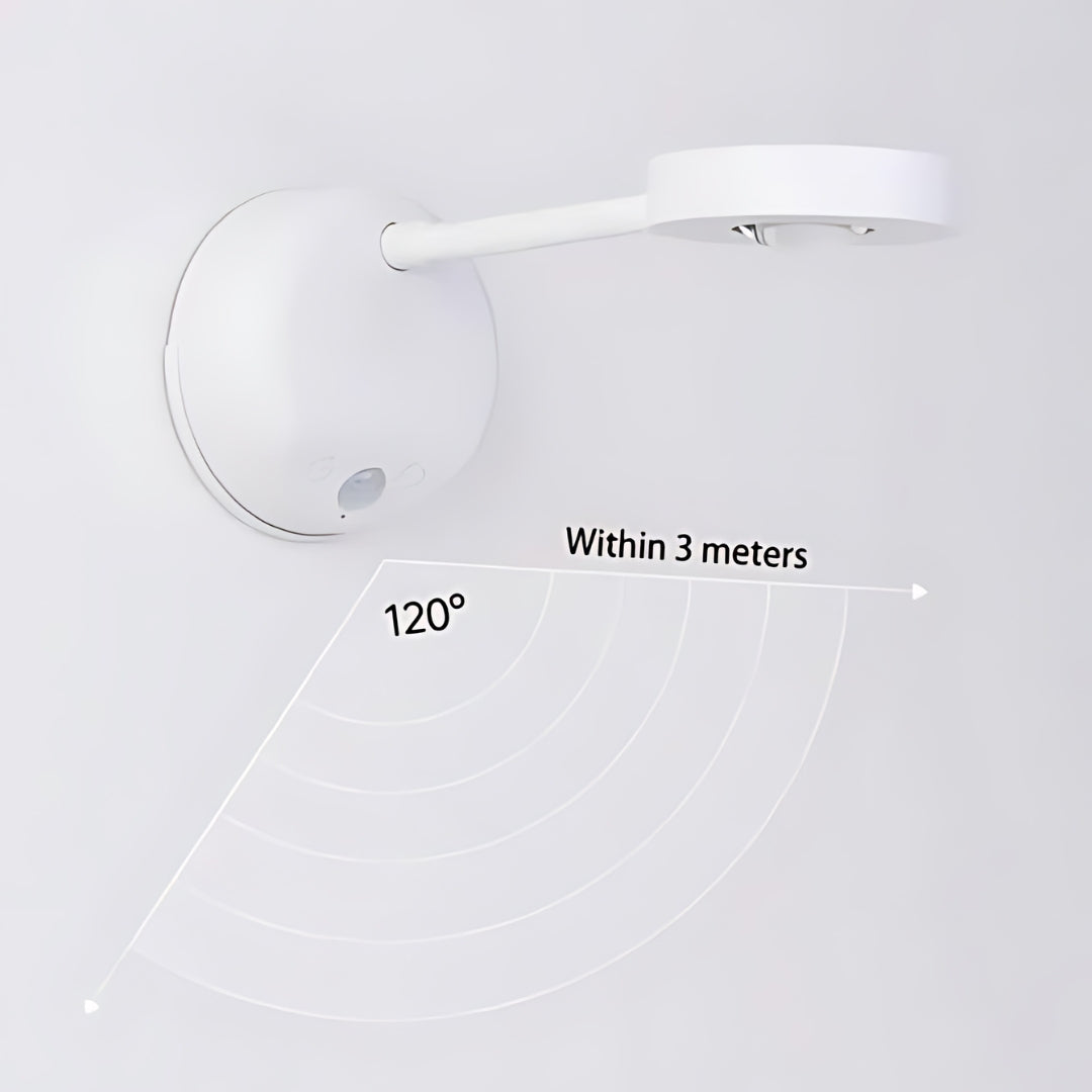 Moderner kabelloser LED Spot mit flexibler 360° Drehung & Bewegungssensor für jede Ecke.