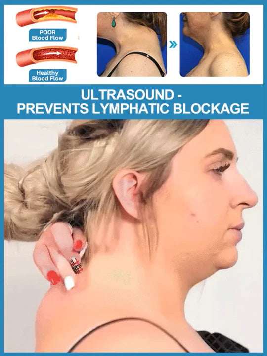 Kabelloses Nackenmassagegerät mit Ultraschall gegen Cellulite, zur Durchblutungsförderung und Detox.