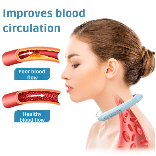 Innovatives kabelloses Ultraschall-Lymphdrainage-Gerät zur Förderung der Durchblutung und Nacken-Muskelentspannung.