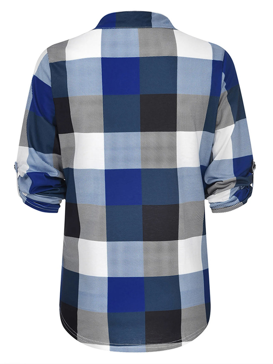 Moderne Herbst-Frühlingsbluse für Damen, kariert, V-Ausschnitt, Langarm, komfortabel.