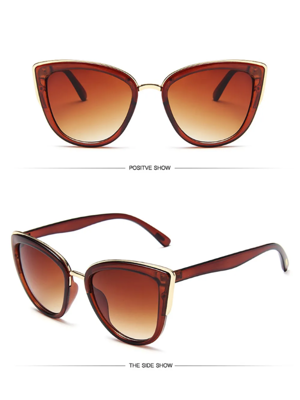Augenbekleidung: Damen Retro Katzenaugen Sonnenbrille, UV400 Schutz & stilvolles Design.
