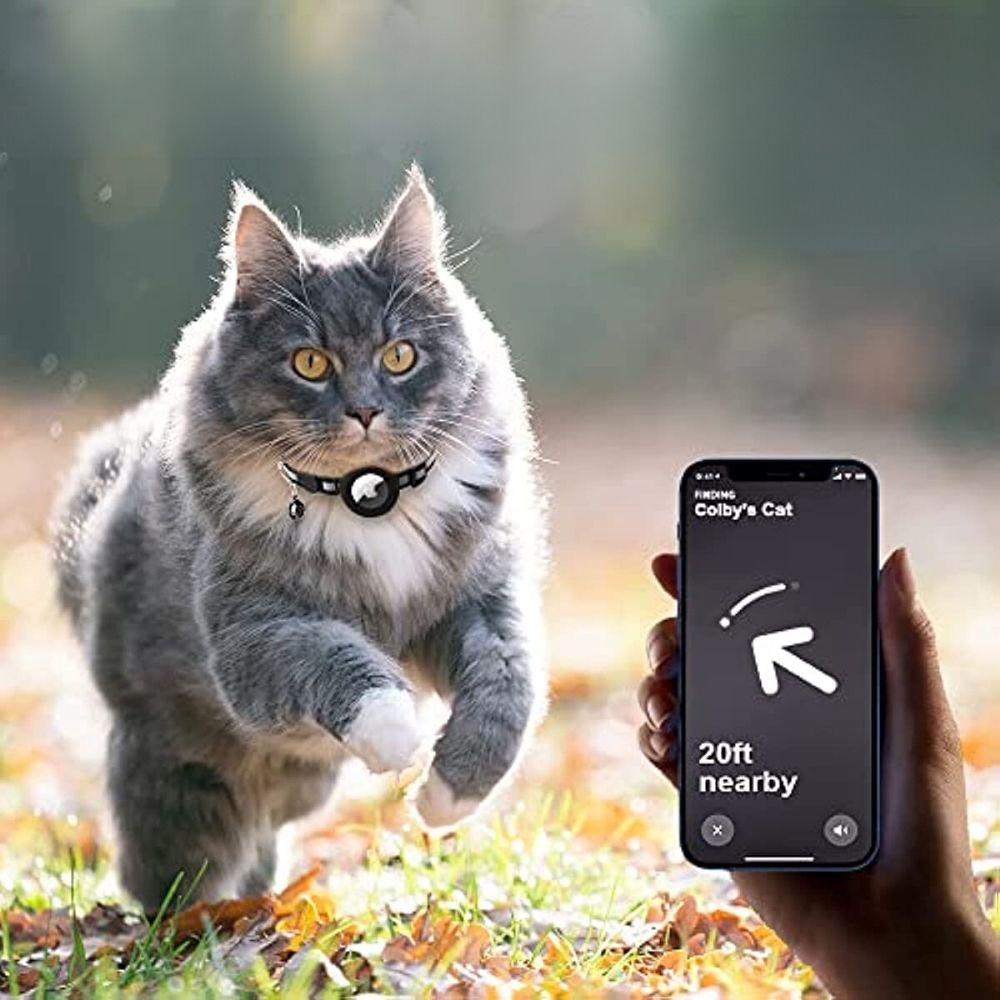 Katzenhalsband mit Sicherheitsverschluss, GPS-Halterung & Glöckchen für maximale Katzensicherheit.