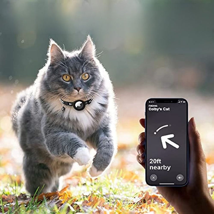 Katzenhalsband mit Sicherheitsverschluss, GPS-Halterung & Glöckchen für maximale Katzensicherheit.
