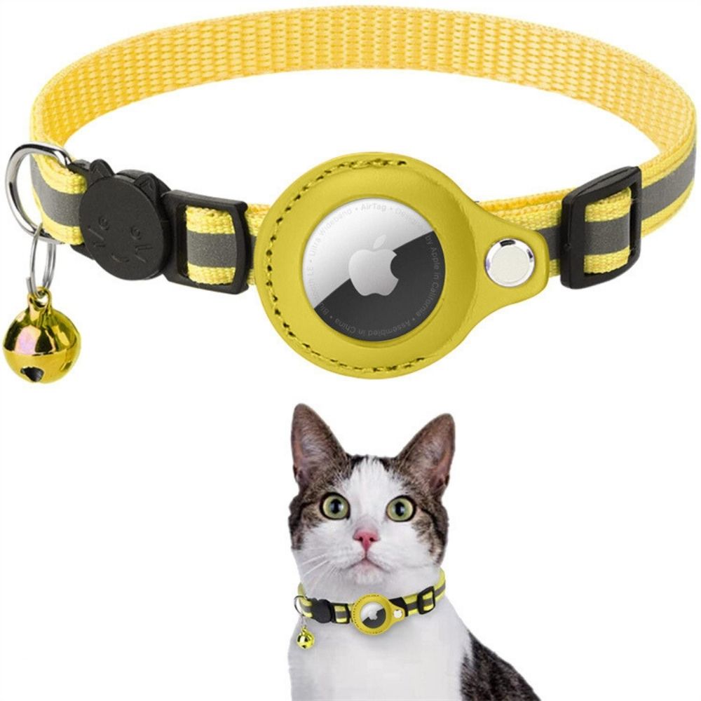 Leuchtendes Katzenhalsband mit Reflektor, GPS-Halter & Sicherheitsverschluss für Nachtsicht.