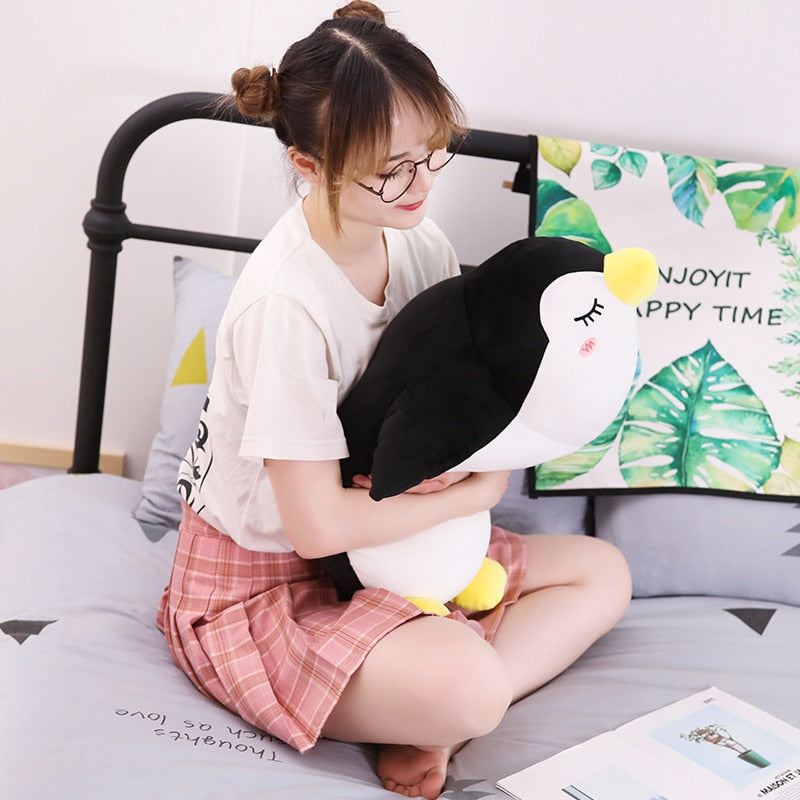 Kawaii Pinguin Plüschfigur, weiches Kuschelkissen zum Umarmen, ideal für Kinder & Erwachsene.
