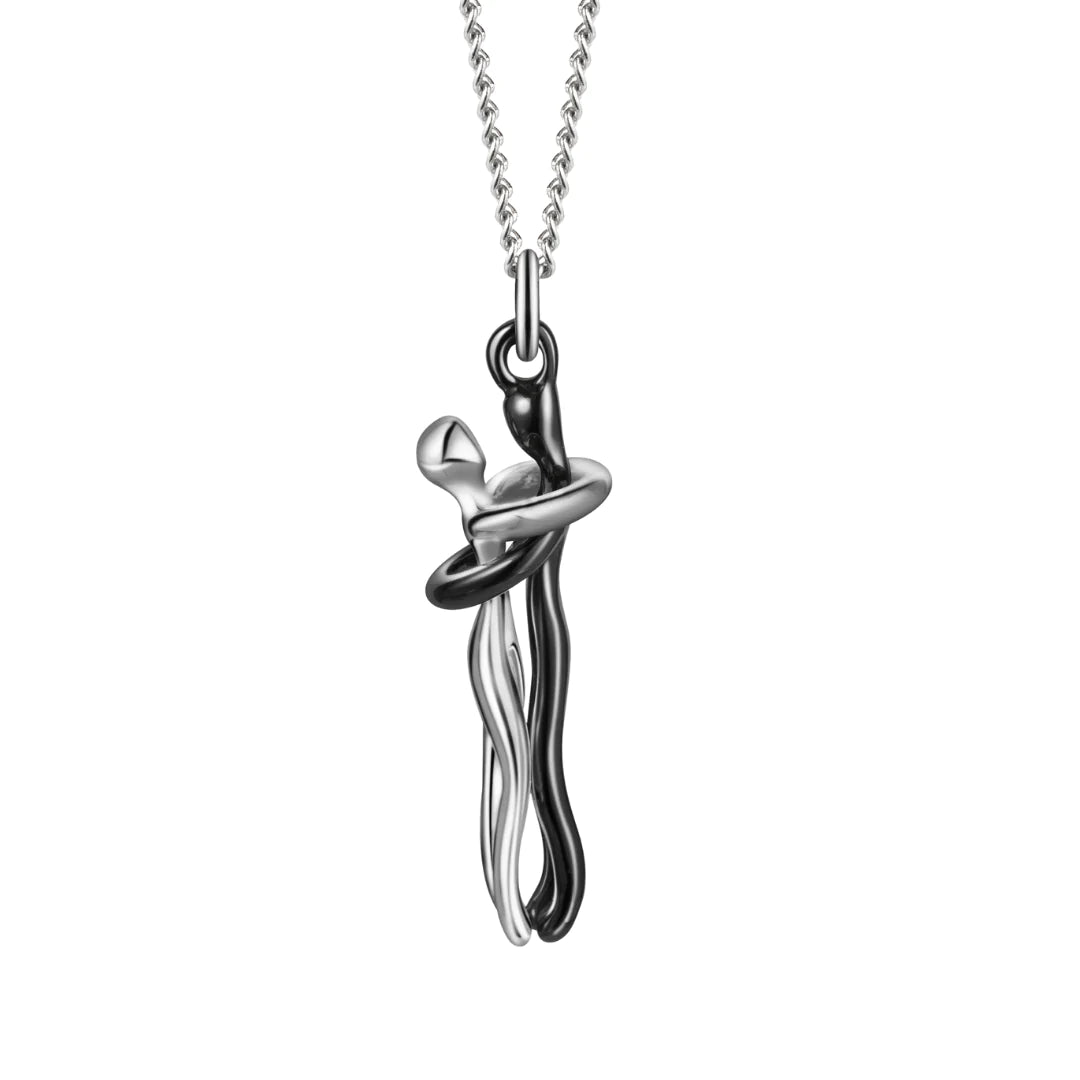 Unisex S925 Silber Paarhalskette. Symbol für Liebe & Verbundenheit, ideales Partnergeschenk.