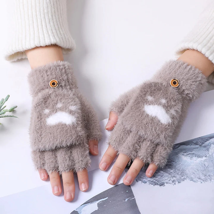 Warme Fäustlinge für Frauen, faltbar und praktisch. Unverzichtbar für die Wintermode.