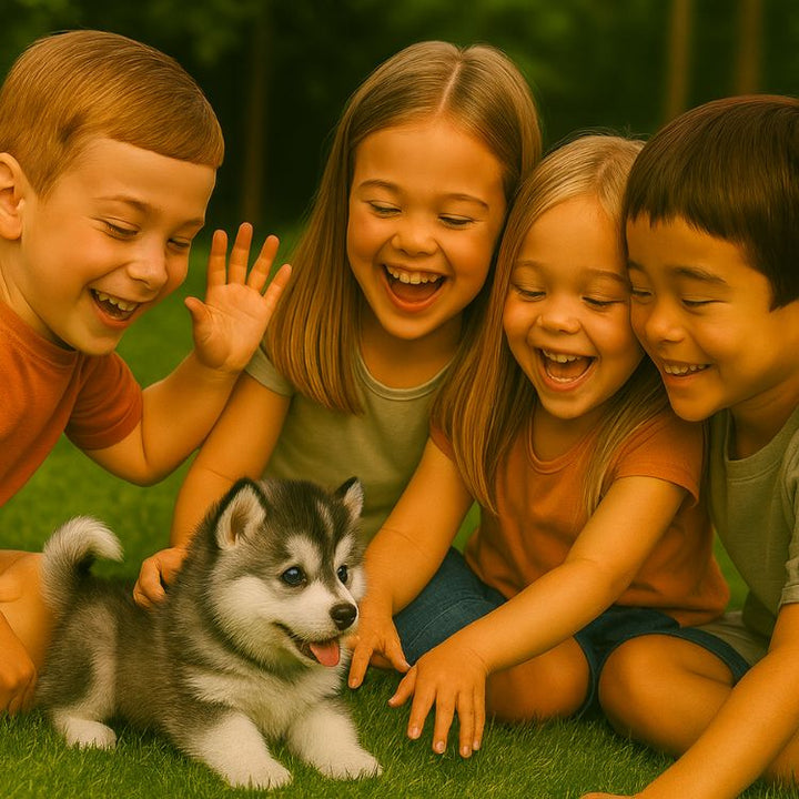Realistisches interaktives Spielzeug: Husky Welpe mit lebensechten Bewegungen, ideal als elektronisches Haustier.