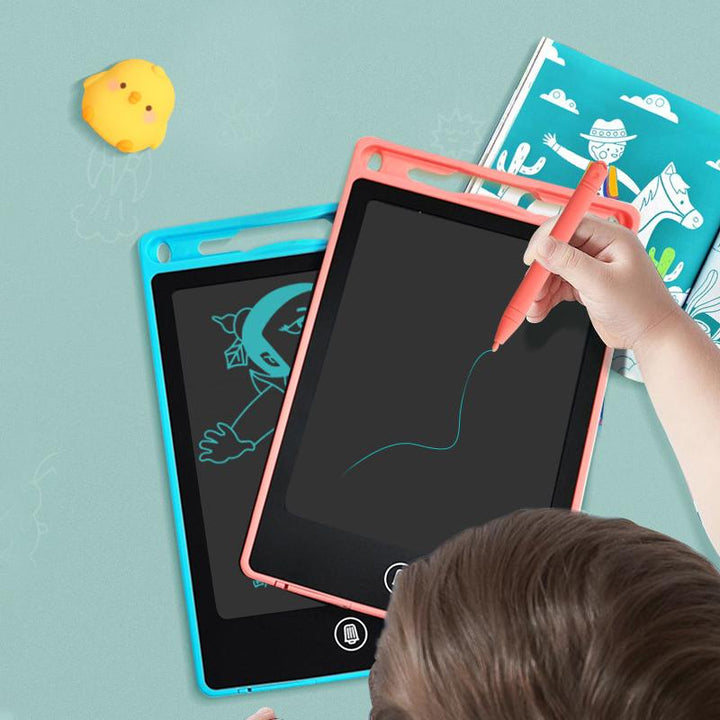 Schlankes, tragbares LCD-Schreibtablett für Kinder; eine digitale Tafel für Zeichnungen, Notizen und Kreativität unterwegs.