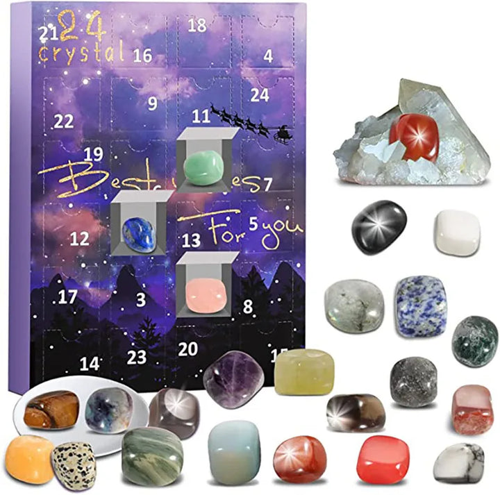 Naturwissenschaftlicher Adventskalender für Kinder mit 24 echten Edelsteinen zum Forschen & Sammeln.