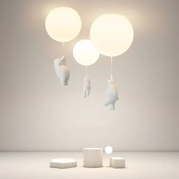 Kinder-Deckenlampe mit Bär & Ballon, LED, für ein magisches, warmweißes Licht im Kinderzimmer.